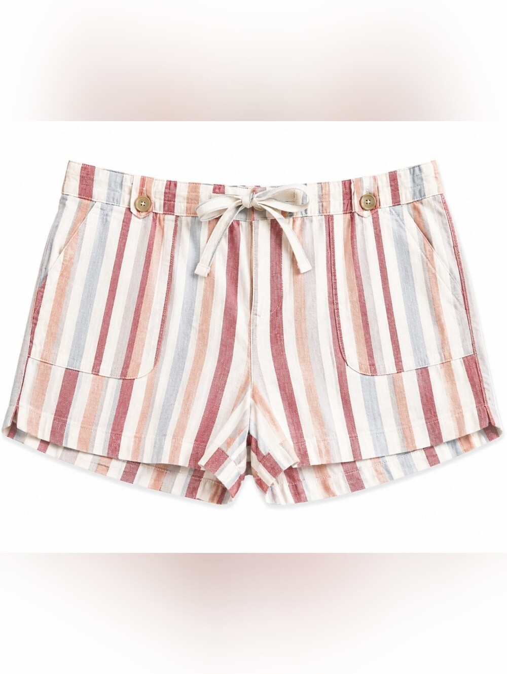 torrid Striped Linen Drawstring Women’s Shorts - Red, Blue, Pink Sz 18